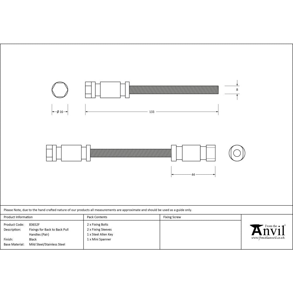 This is an image showing From The Anvil - Fixings for back to back pull handles (pair) available from trade door handles, quick delivery and discounted prices