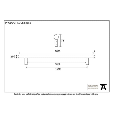 This is an image showing From The Anvil - Black 1800mm Pull Handle available from trade door handles, quick delivery and discounted prices