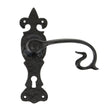 This is an image of From The Anvil - Black Curly Lever Lock Set available to order from T.H Wiggans Architectural Ironmongery in Kendal, quick delivery and discounted prices.