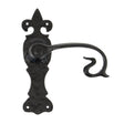 This is an image of From The Anvil - Black Curly Lever Latch Set available to order from T.H Wiggans Architectural Ironmongery in Kendal, quick delivery and discounted prices.