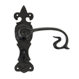 This is an image of From The Anvil - Black Curly Lever Bathroom Set available to order from T.H Wiggans Architectural Ironmongery in Kendal, quick delivery and discounted prices.