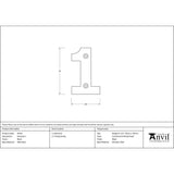 This is an image showing From The Anvil - Black Numeral 1 available from trade door handles, quick delivery and discounted prices