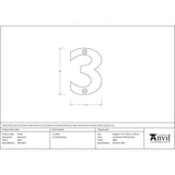 This is an image showing From The Anvil - Black Numeral 3 available from trade door handles, quick delivery and discounted prices