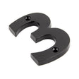 This is an image of From The Anvil - Black Numeral 3 available to order from T.H Wiggans Architectural Ironmongery in Kendal, quick delivery and discounted prices.