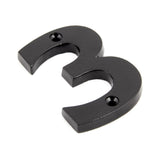 This is an image of From The Anvil - Black Numeral 3 available to order from T.H Wiggans Architectural Ironmongery in Kendal, quick delivery and discounted prices.