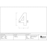 This is an image showing From The Anvil - Black Numeral 4 available from trade door handles, quick delivery and discounted prices