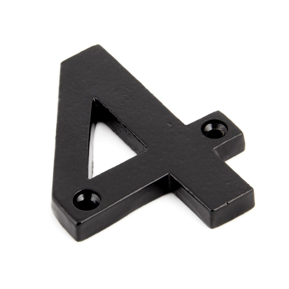 This is an image of From The Anvil - Black Numeral 4 available to order from T.H Wiggans Architectural Ironmongery in Kendal, quick delivery and discounted prices.