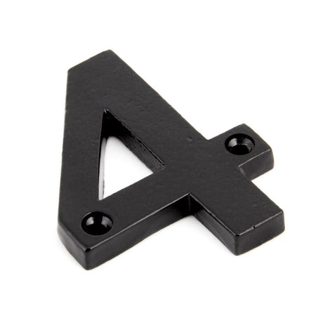 This is an image of From The Anvil - Black Numeral 4 available to order from T.H Wiggans Architectural Ironmongery in Kendal, quick delivery and discounted prices.