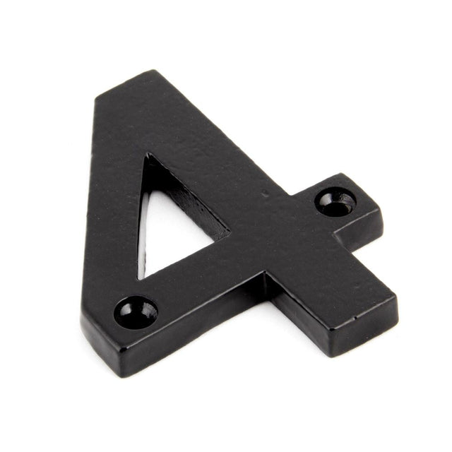 This is an image of From The Anvil - Black Numeral 4 available to order from T.H Wiggans Architectural Ironmongery in Kendal, quick delivery and discounted prices.
