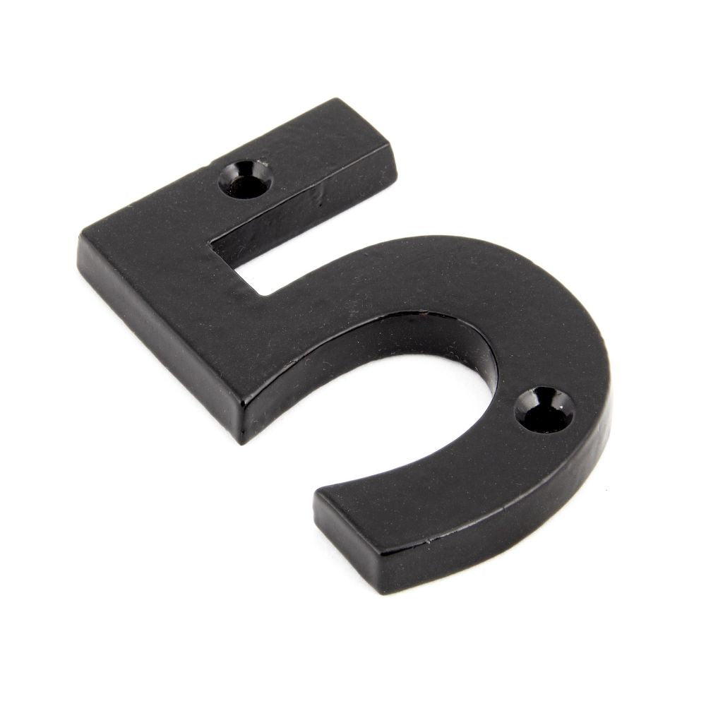 This is an image of From The Anvil - Black Numeral 5 available to order from T.H Wiggans Architectural Ironmongery in Kendal, quick delivery and discounted prices.