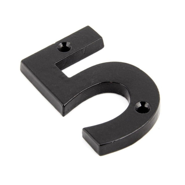 This is an image of From The Anvil - Black Numeral 5 available to order from T.H Wiggans Architectural Ironmongery in Kendal, quick delivery and discounted prices.