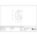 This is an image showing From The Anvil - Black Numeral 6 available from trade door handles, quick delivery and discounted prices