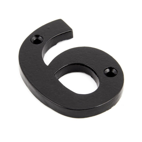 This is an image of From The Anvil - Black Numeral 6 available to order from T.H Wiggans Architectural Ironmongery in Kendal, quick delivery and discounted prices.
