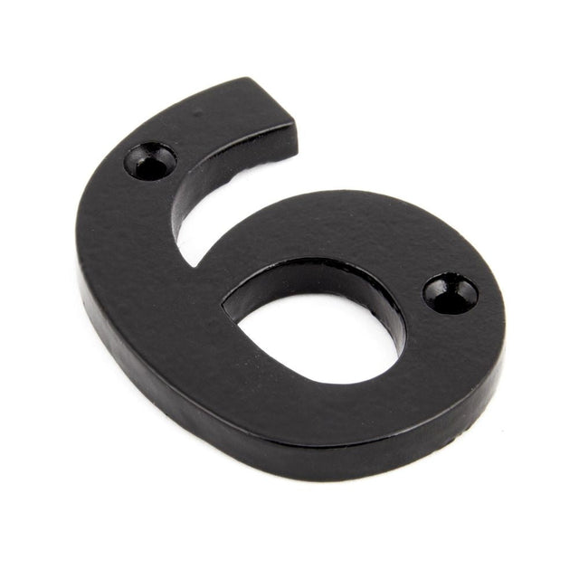 This is an image of From The Anvil - Black Numeral 6 available to order from T.H Wiggans Architectural Ironmongery in Kendal, quick delivery and discounted prices.
