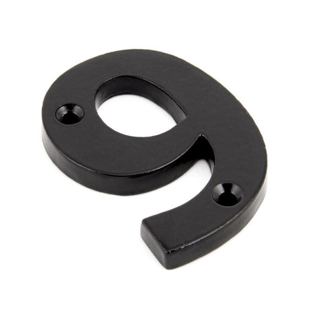 This is an image of From The Anvil - Black Numeral 9 available to order from T.H Wiggans Architectural Ironmongery in Kendal, quick delivery and discounted prices.