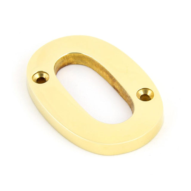 This is an image of From The Anvil - Polished Brass Numeral 0 available to order from T.H Wiggans Architectural Ironmongery in Kendal, quick delivery and discounted prices.