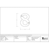 This is an image showing From The Anvil - Polished Brass Numeral 8 available from trade door handles, quick delivery and discounted prices