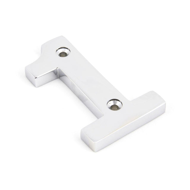 This is an image of From The Anvil - Polished Chrome Numeral 1 available to order from T.H Wiggans Architectural Ironmongery in Kendal, quick delivery and discounted prices.