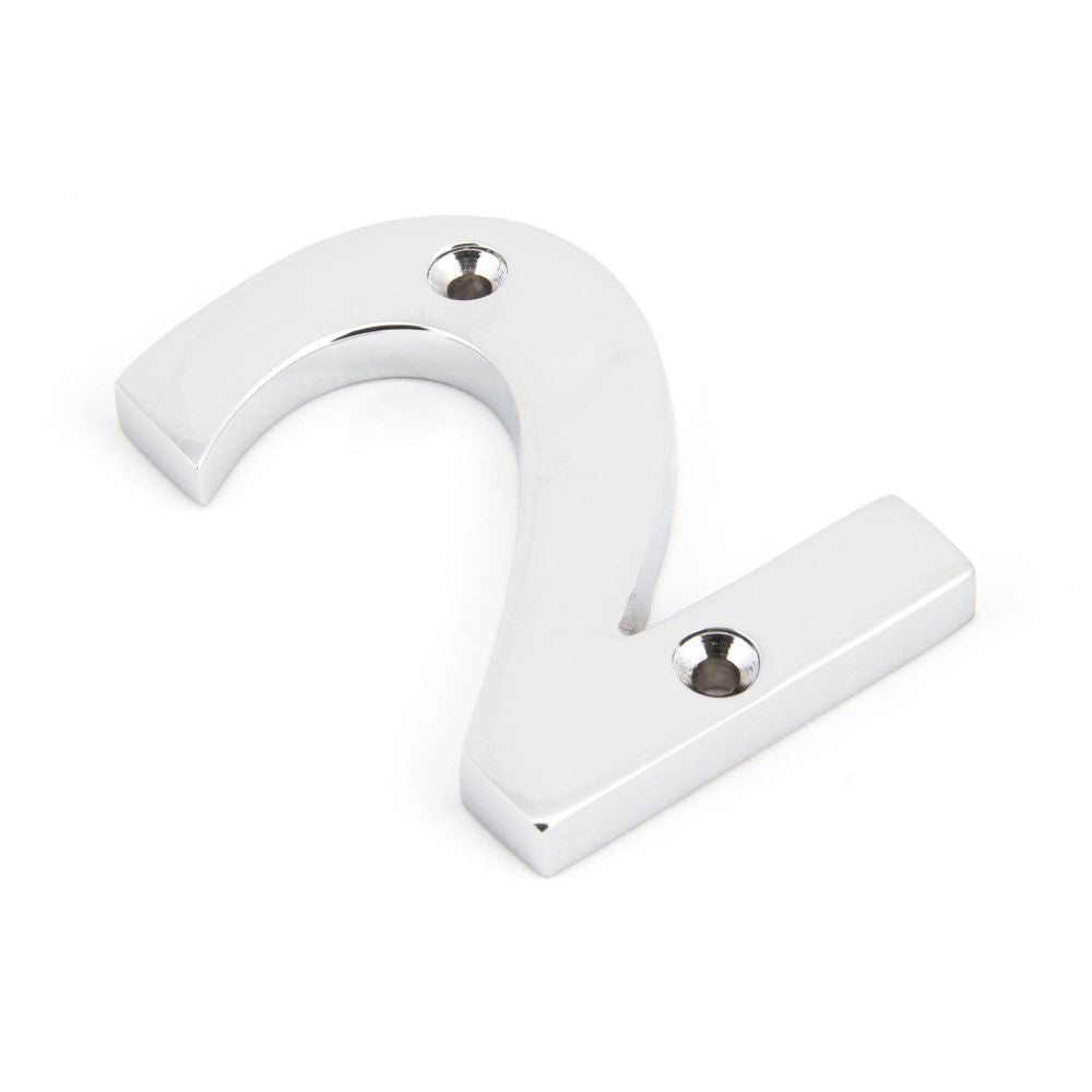 This is an image of From The Anvil - Polished Chrome Numeral 2 available to order from T.H Wiggans Architectural Ironmongery in Kendal, quick delivery and discounted prices.
