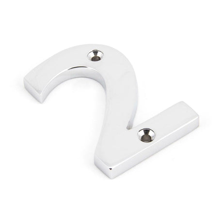 This is an image of From The Anvil - Polished Chrome Numeral 2 available to order from T.H Wiggans Architectural Ironmongery in Kendal, quick delivery and discounted prices.