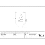 This is an image showing From The Anvil - Polished Chrome Numeral 4 available from trade door handles, quick delivery and discounted prices