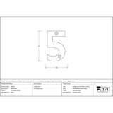 This is an image showing From The Anvil - Polished Chrome Numeral 5 available from trade door handles, quick delivery and discounted prices