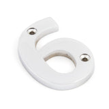 This is an image of From The Anvil - Polished Chrome Numeral 6 available to order from T.H Wiggans Architectural Ironmongery in Kendal, quick delivery and discounted prices.