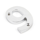 This is an image of From The Anvil - Polished Chrome Numeral 9 available to order from T.H Wiggans Architectural Ironmongery in Kendal, quick delivery and discounted prices.
