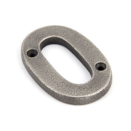 This is an image of From The Anvil - Antique Pewter Numeral 0 available to order from T.H Wiggans Architectural Ironmongery in Kendal, quick delivery and discounted prices.