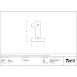 This is an image showing From The Anvil - Antique Pewter Numeral 1 available from trade door handles, quick delivery and discounted prices