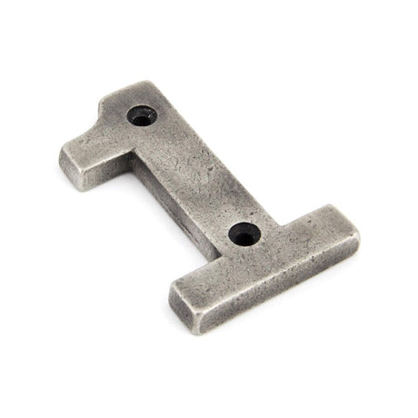 This is an image of From The Anvil - Antique Pewter Numeral 1 available to order from T.H Wiggans Architectural Ironmongery in Kendal, quick delivery and discounted prices.