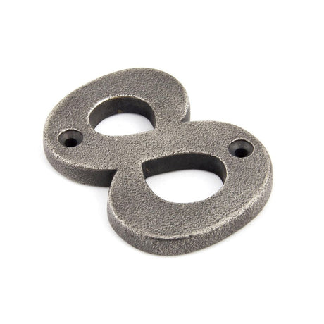 This is an image of From The Anvil - Antique Pewter Numeral 8 available to order from T.H Wiggans Architectural Ironmongery in Kendal, quick delivery and discounted prices.