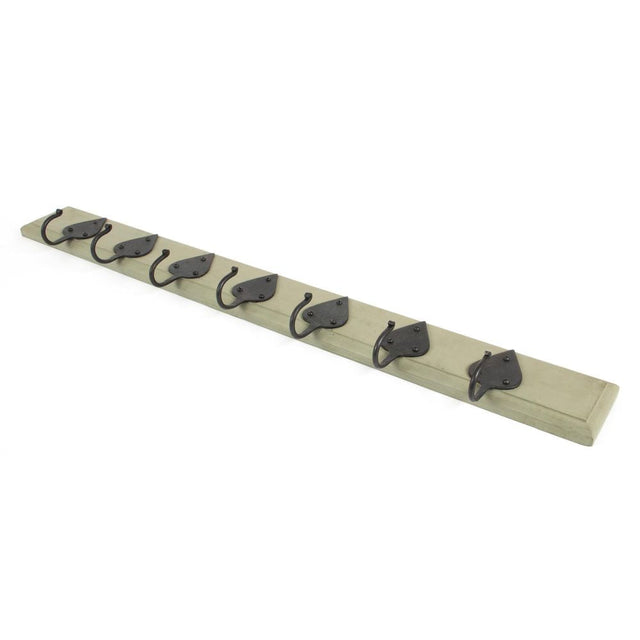 This is an image showing From The Anvil - Olive Green Cottage Coat Rack available from T.H Wiggans Architectural Ironmongery in Kendal, quick delivery and discounted prices