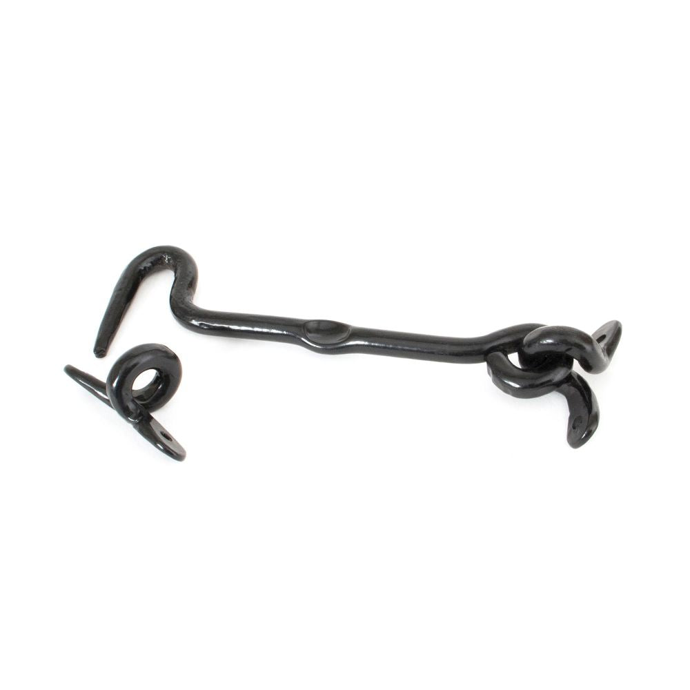 This is an image showing From The Anvil - Black 6" Forged Cabin Hook available from T.H Wiggans Architectural Ironmongery in Kendal, quick delivery and discounted prices