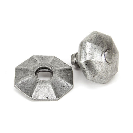 This is an image showing From The Anvil - Pewter Octagonal Centre Door Knob available from trade door handles, quick delivery and discounted prices