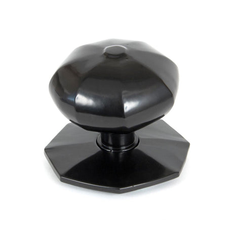 This is an image of From The Anvil - Black Octagonal Centre Door Knob available to order from T.H Wiggans Architectural Ironmongery in Kendal, quick delivery and discounted prices.