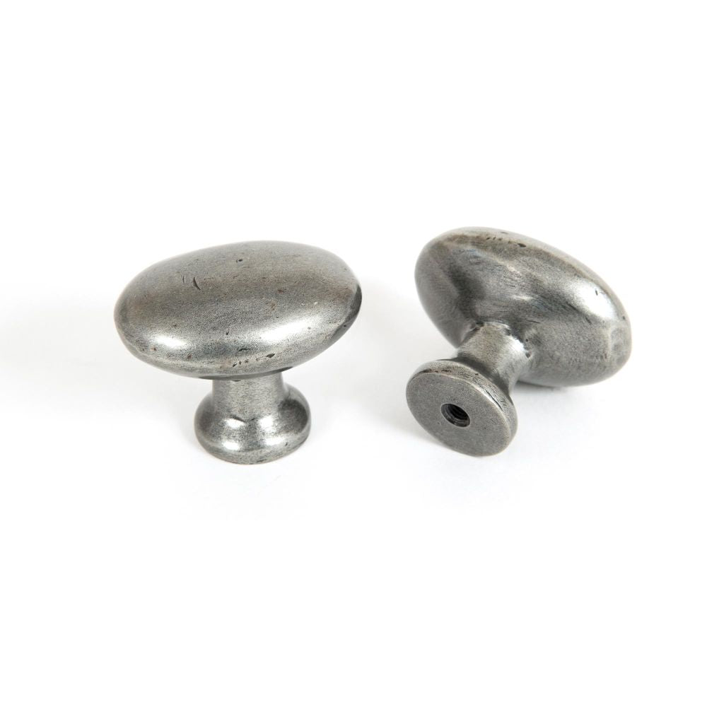 This is an image showing From The Anvil - Pewter Oval Cabinet Knob available from T.H Wiggans Architectural Ironmongery in Kendal, quick delivery and discounted prices
