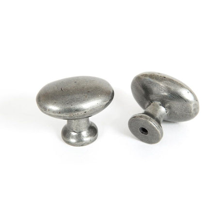 This is an image showing From The Anvil - Pewter Oval Cabinet Knob available from T.H Wiggans Architectural Ironmongery in Kendal, quick delivery and discounted prices