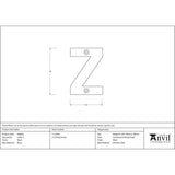 This is an image showing From The Anvil - Black Letter Z available from trade door handles, quick delivery and discounted prices