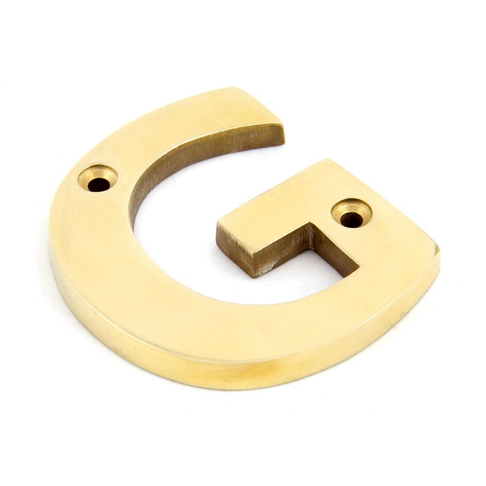 This is an image of From The Anvil - Polished Brass Letter G available to order from T.H Wiggans Architectural Ironmongery in Kendal, quick delivery and discounted prices.