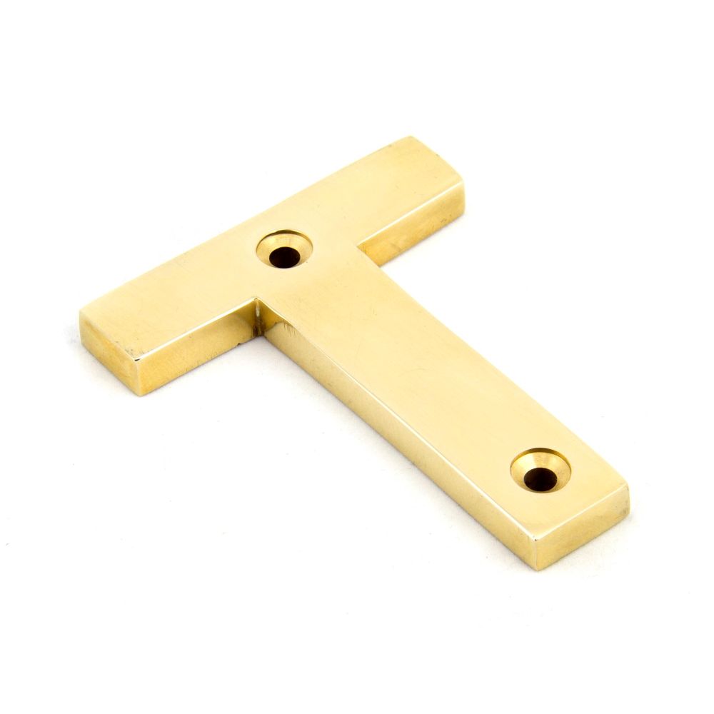 This is an image of From The Anvil - Polished Brass Letter T available to order from T.H Wiggans Architectural Ironmongery in Kendal, quick delivery and discounted prices.