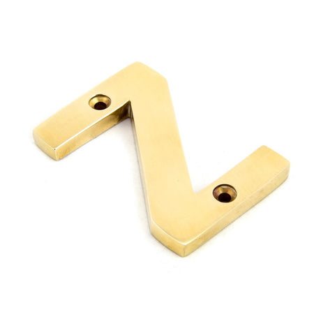 This is an image of From The Anvil - Polished Brass Letter Z available to order from T.H Wiggans Architectural Ironmongery in Kendal, quick delivery and discounted prices.