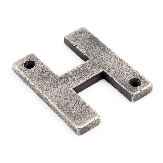 This is an image of From The Anvil - Antique Pewter Letter H available to order from T.H Wiggans Architectural Ironmongery in Kendal, quick delivery and discounted prices.