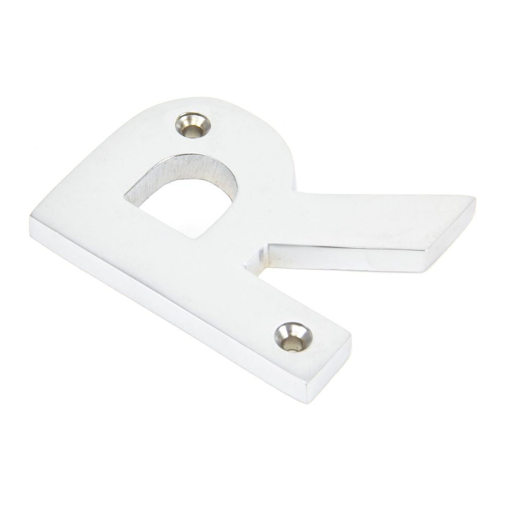 This is an image of From The Anvil - Satin Chrome Letter R available to order from T.H Wiggans Architectural Ironmongery in Kendal, quick delivery and discounted prices.