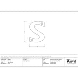 This is an image showing From The Anvil - Satin Chrome Letter S available from trade door handles, quick delivery and discounted prices