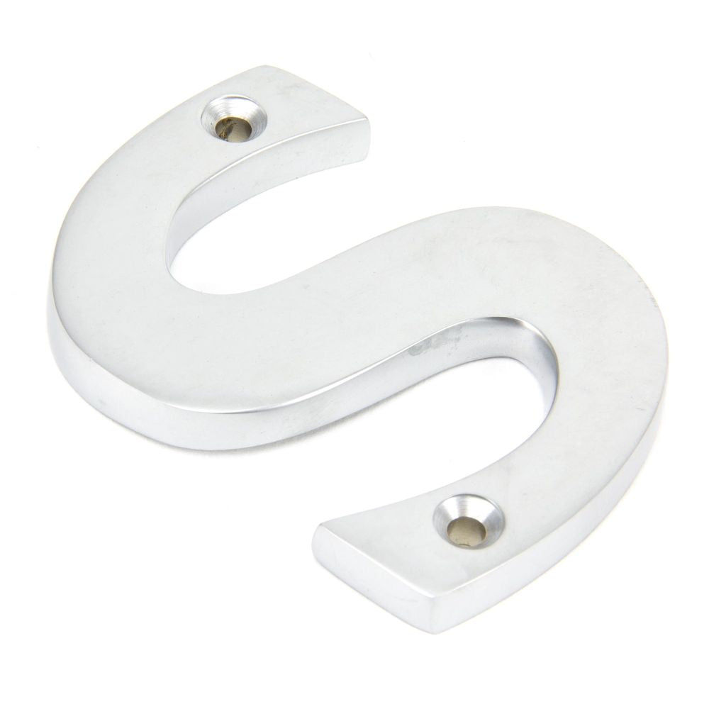 This is an image of From The Anvil - Satin Chrome Letter S available to order from T.H Wiggans Architectural Ironmongery in Kendal, quick delivery and discounted prices.