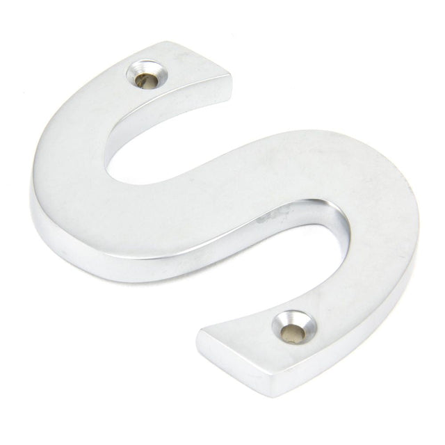 This is an image of From The Anvil - Satin Chrome Letter S available to order from T.H Wiggans Architectural Ironmongery in Kendal, quick delivery and discounted prices.