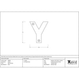 This is an image showing From The Anvil - Satin Chrome Letter Y available from trade door handles, quick delivery and discounted prices