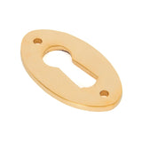 This is an image of From The Anvil - Polished Brass Oval Escutcheon available to order from T.H Wiggans Architectural Ironmongery in Kendal, quick delivery and discounted prices.