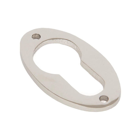 This is an image of From The Anvil - Polished Nickel Oval Euro Escutcheon available to order from T.H Wiggans Architectural Ironmongery in Kendal, quick delivery and discounted prices.